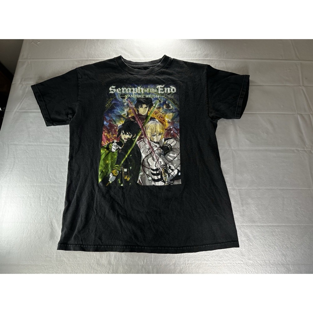 Y2K Seraph Of The End Shirt Adult Medium Black Ripple Junction Graphic Anime Tee